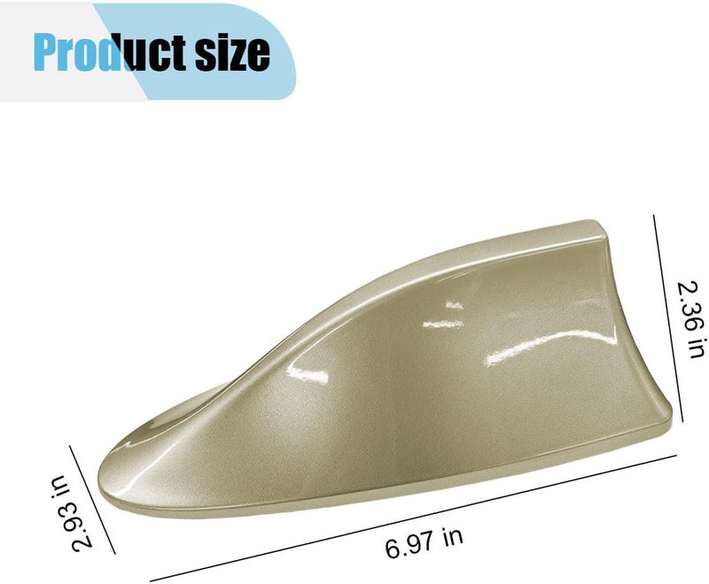 LHDOS Car Shark Fin Antenna Cover, Plastic Automotive Signal Roof Aerial Base Cover with Adhesive Tape, Universal Vehicle Decorative Replacement Accessories for Car Truck SUV (Beige) - Image 2